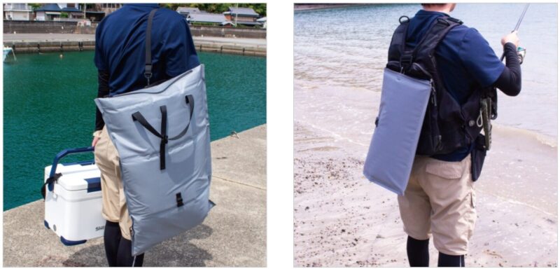 肩掛けベルトにカラビナ